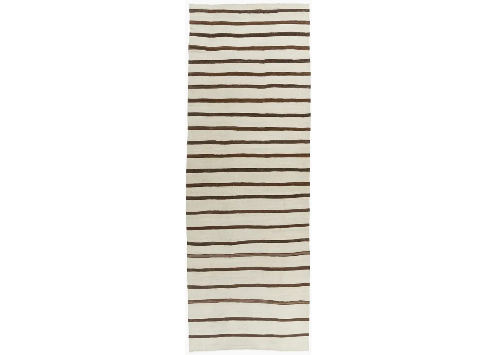 Ivory Turkish Kilim Runner 4'11 X 13'8 - Brown