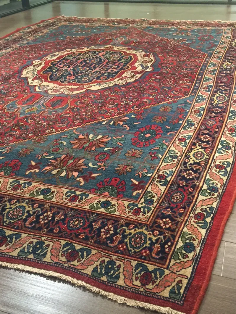 Antique Persian Bidjar Rug 7'9 X 12'2 - Red - Red