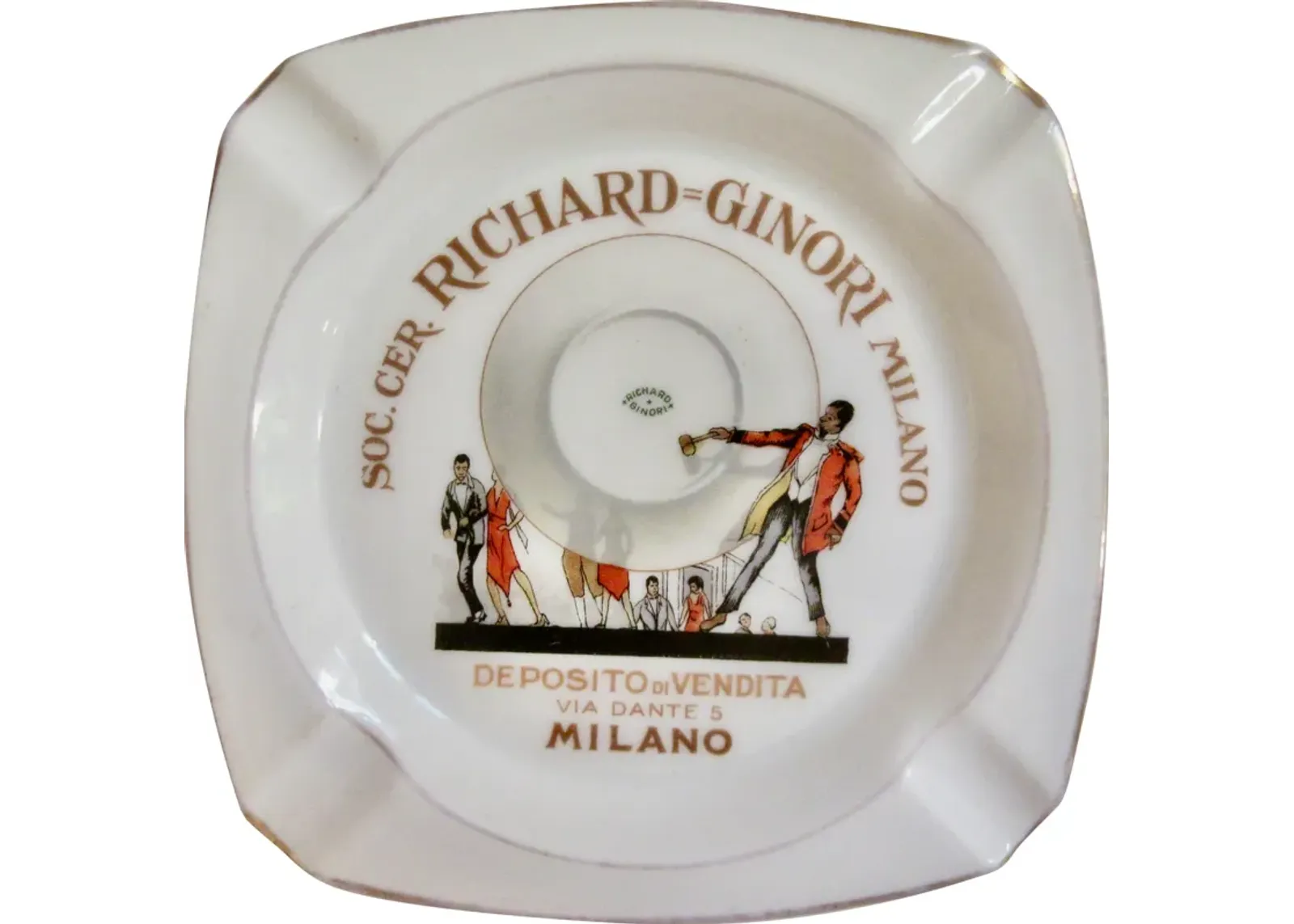 Gio Ponti-Era Ginori Advertising Ashtray - The Emporium Ltd. - Gold