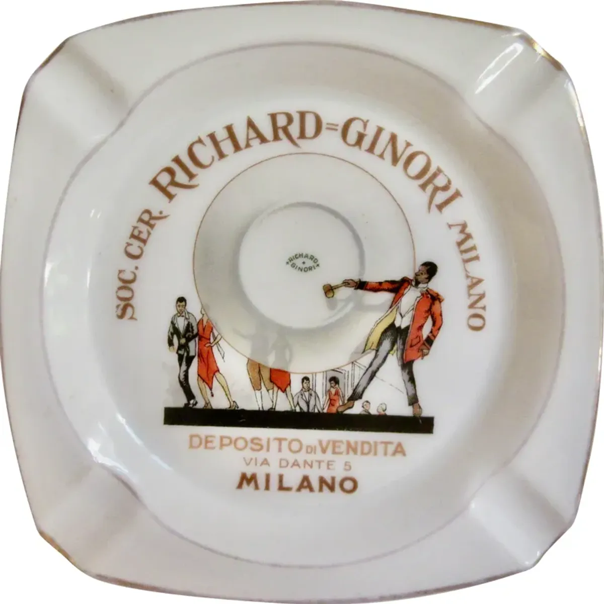 Gio Ponti-Era Ginori Advertising Ashtray - The Emporium Ltd. - Gold