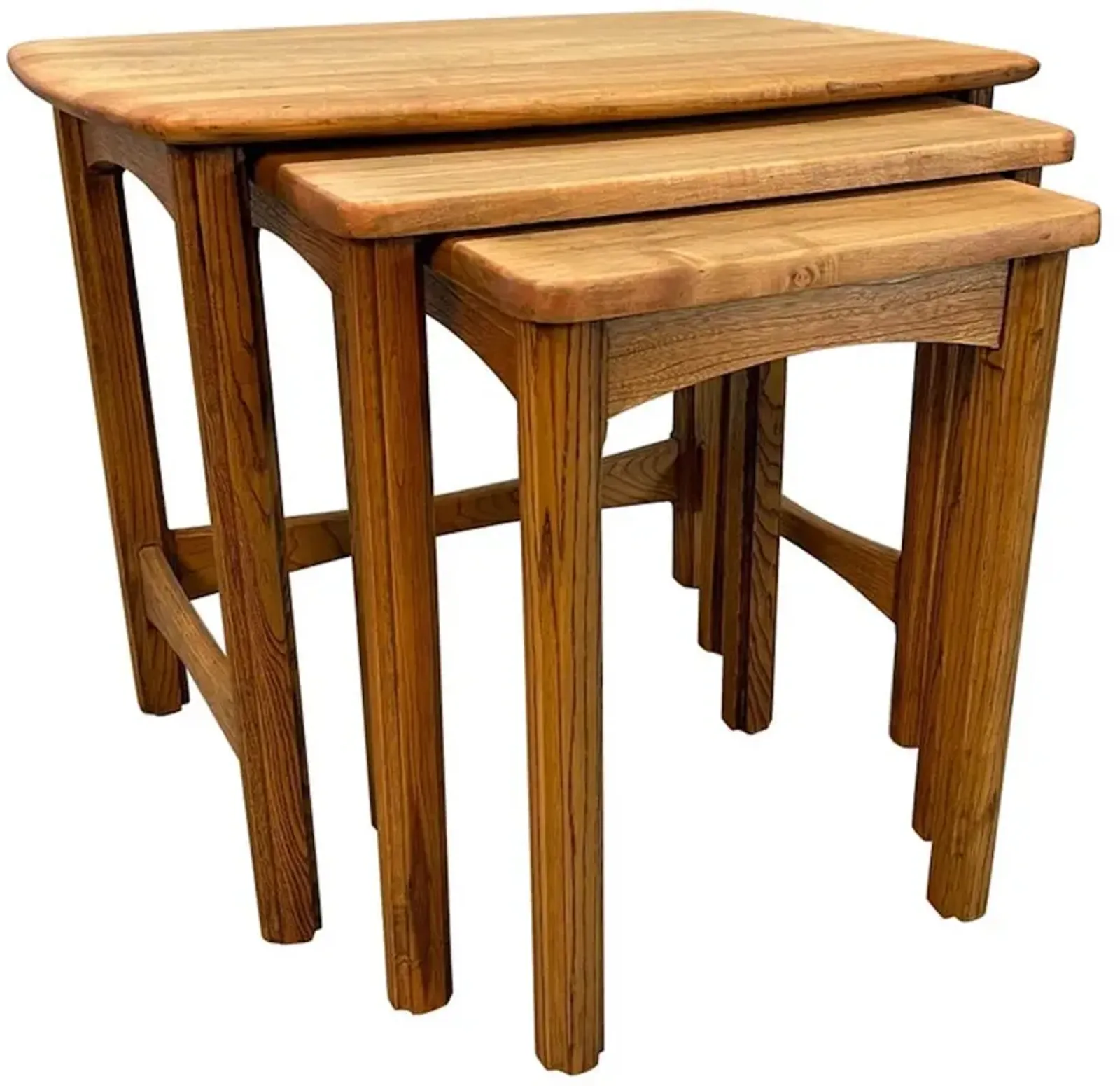 1960s Maple Wood Nesting Tables - 2-b-Modern - Brown