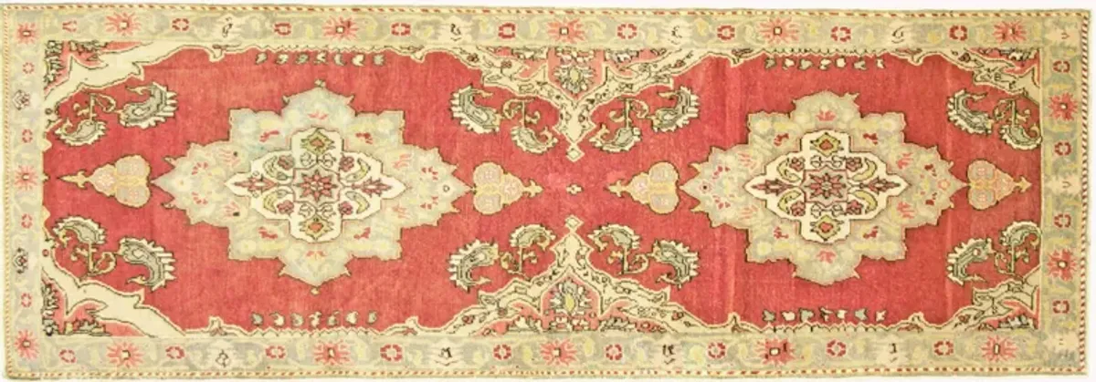 1960s Turkish Oushak Runner - 3'1"x9'1" - Nalbandian - Pink