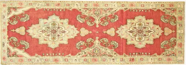 1960s Turkish Oushak Runner - 3'1"x9'1" - Nalbandian - Pink