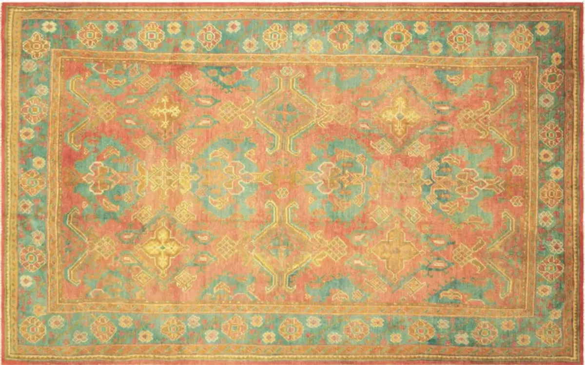 1920s Turkish Oushak Rug - 8'4"x12'9" - Nalbandian - Orange - Orange