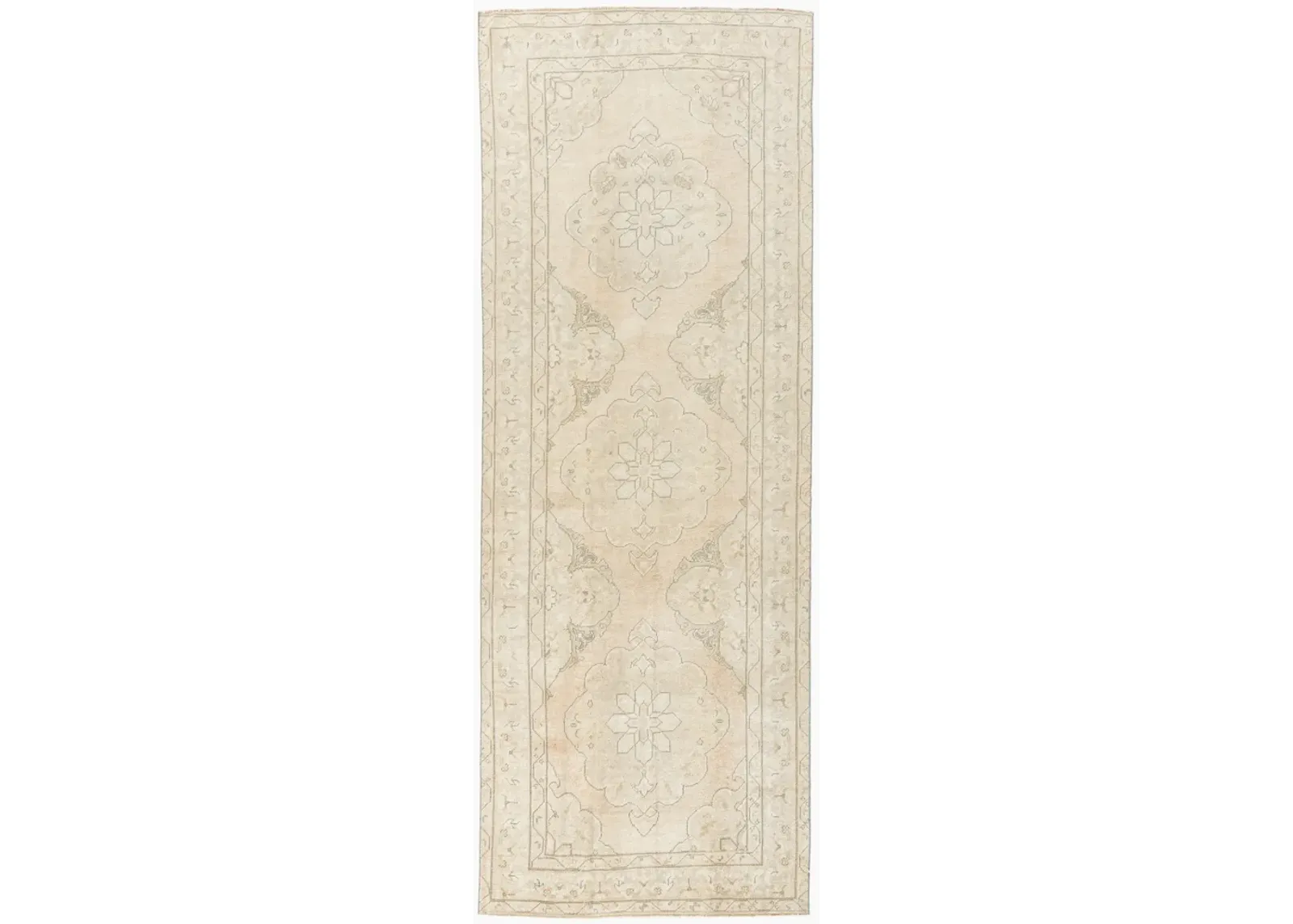 Turkish Oushak Runner 4'4 X 11'8 - Beige