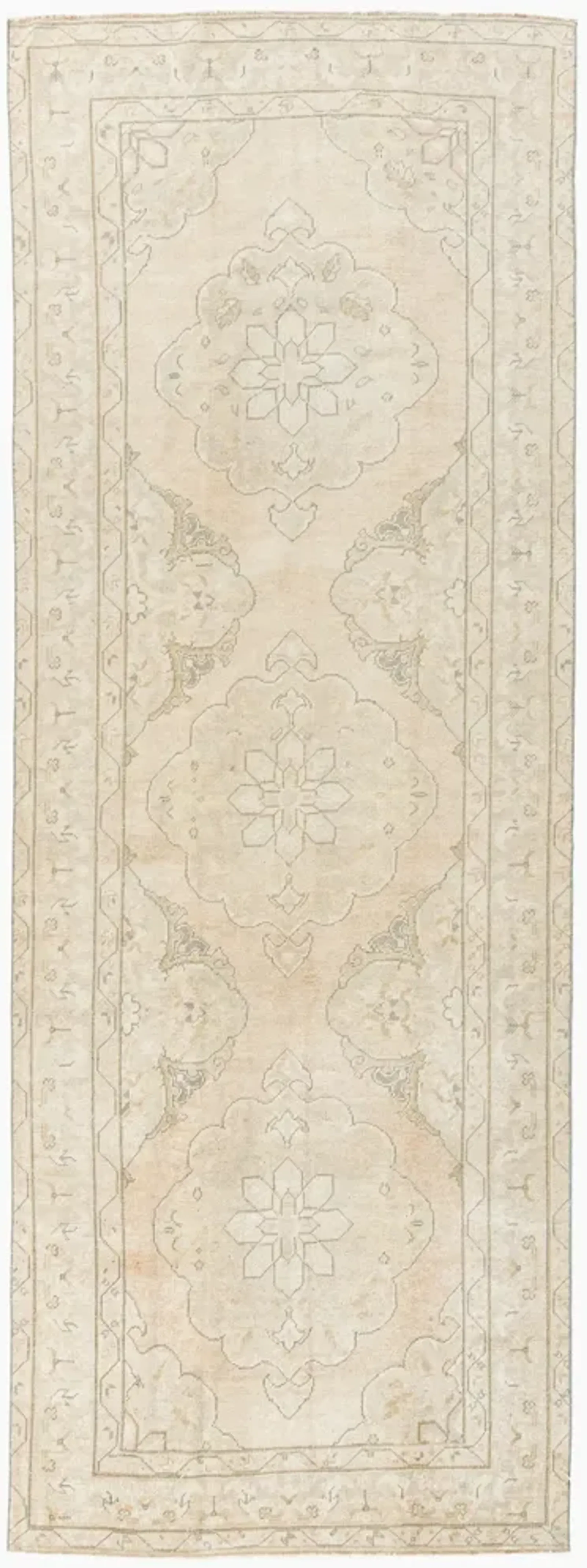 Turkish Oushak Runner 4'4 X 11'8 - Beige