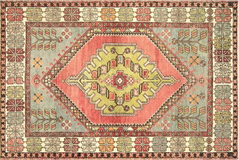 Turkish Oushak Rug - 3'9"x5'9" - Nalbandian - Orange - Orange