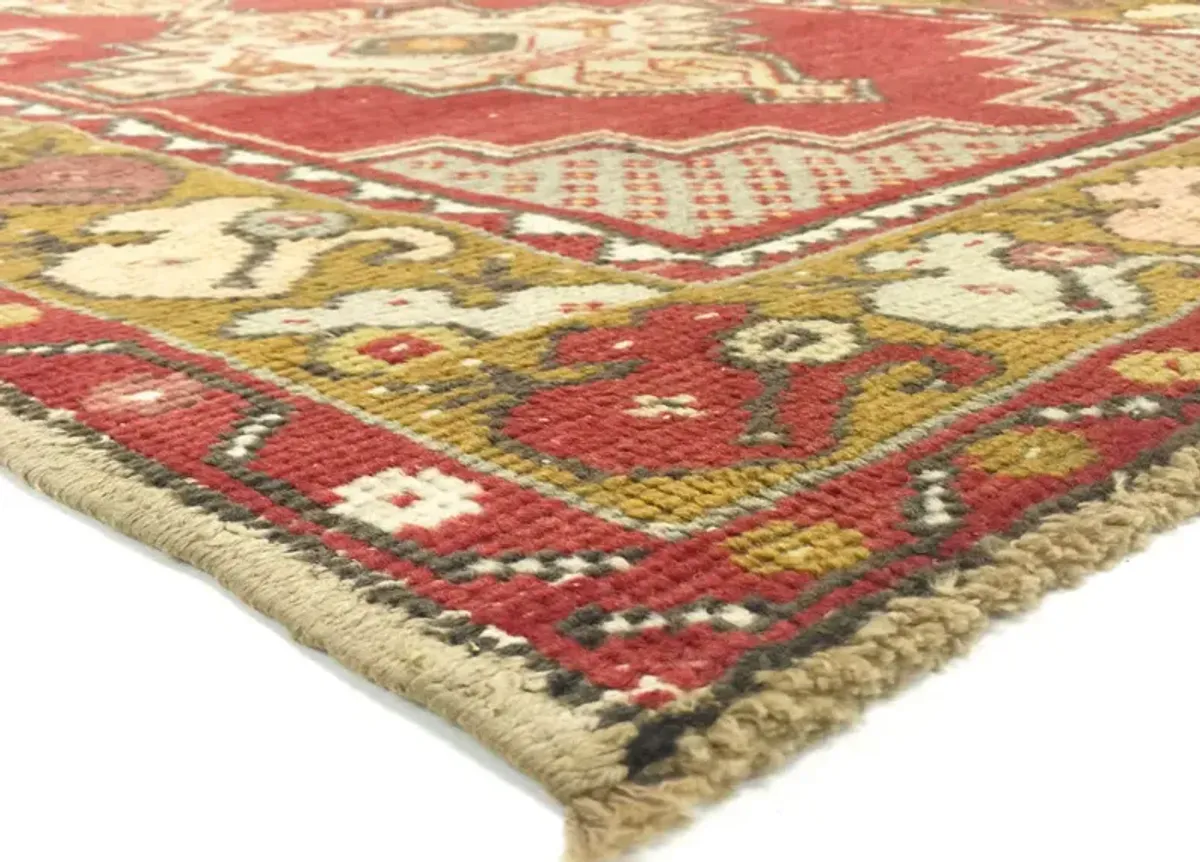 1960s Turkish Oushak Runner - 2'11"x9'7" - Nalbandian - Red