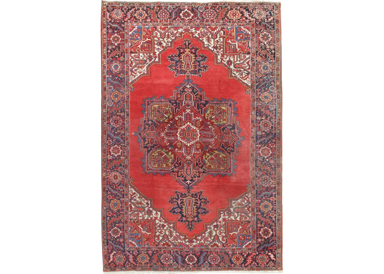 Terracotta Persian Heriz Rug 6'11 X 10'4 - Red - Red