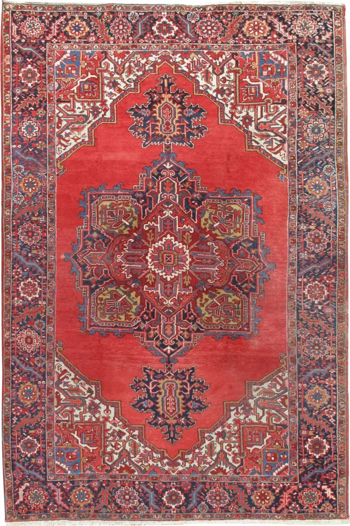 Terracotta Persian Heriz Rug 6'11 X 10'4 - Red - Red