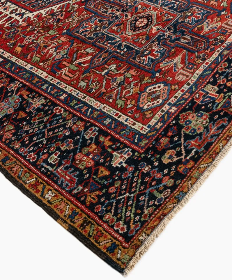 Persian Karaja Area Rug 4'7 X 6'3 - Red - Red