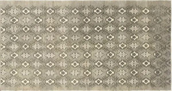 190s Turkish Oushak Rug - 4'10"x9' - Nalbandian - Beige - Beige