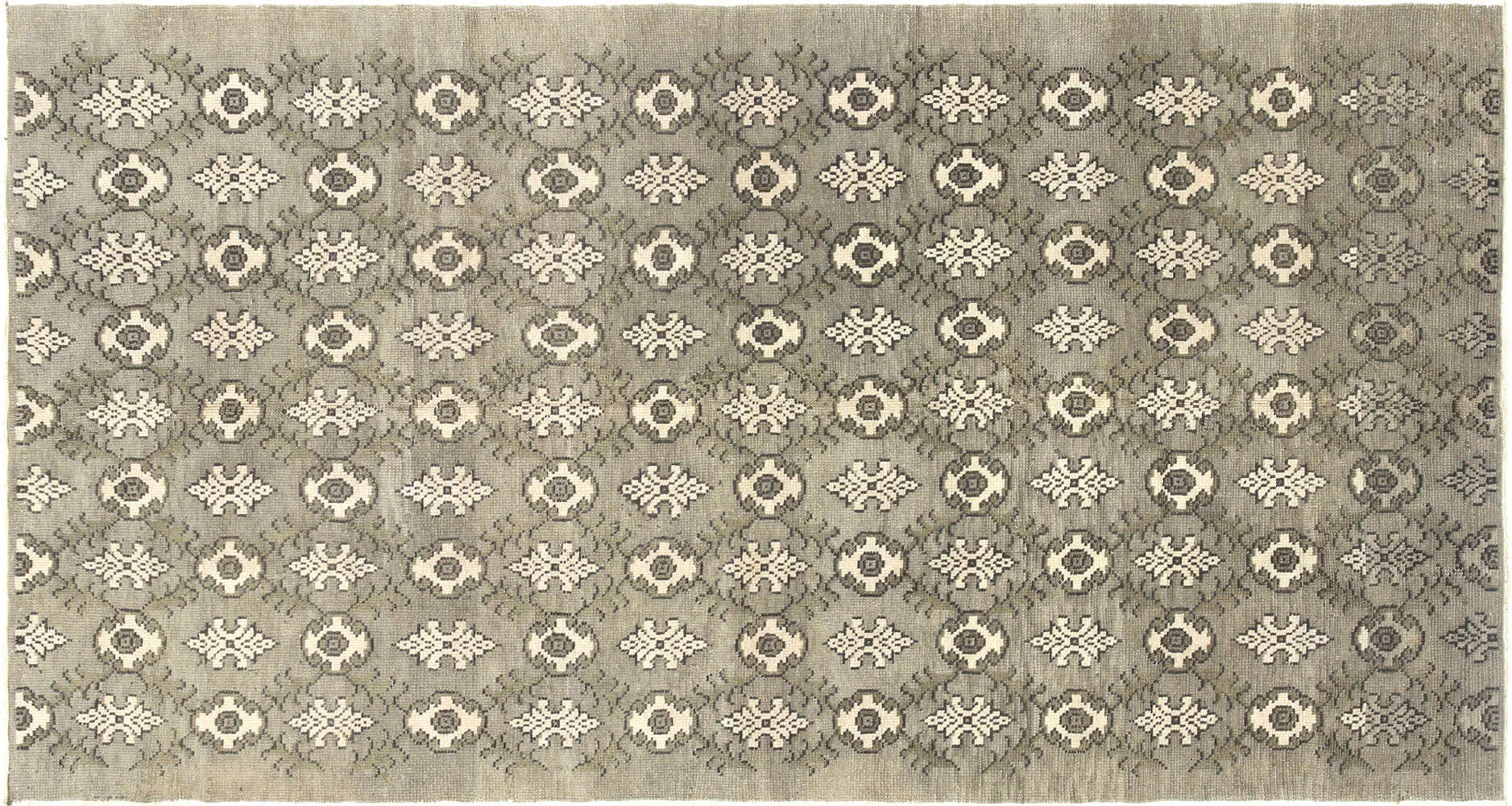 190s Turkish Oushak Rug - 4'10"x9' - Nalbandian - Beige - Beige