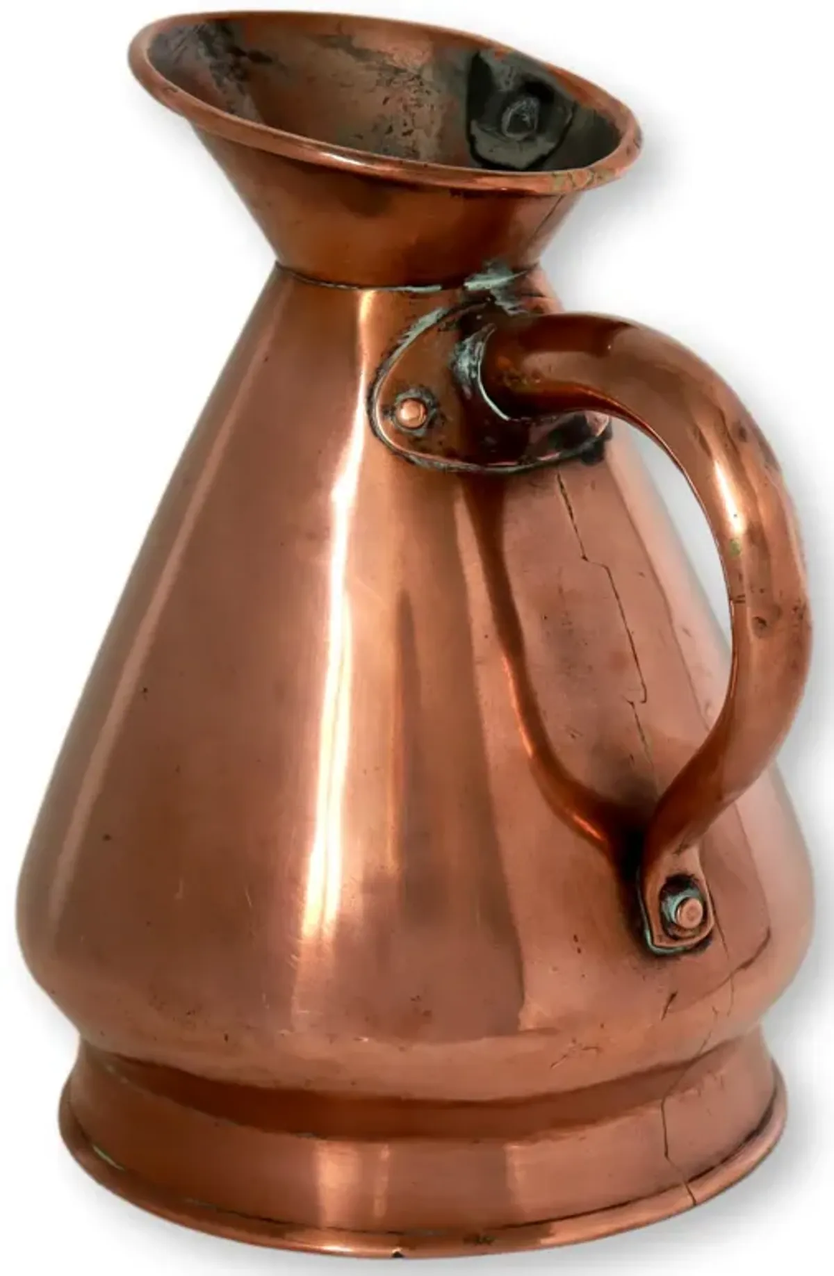 Antiuque English Copper 1/4 Gallon Jug - New England Mercantile - Brown