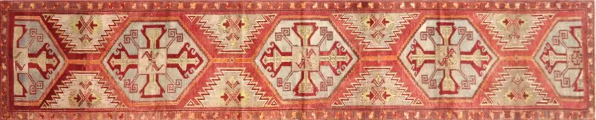 1960s Turkish Oushak Runner - 2'7"x12'11" - Nalbandian - Red