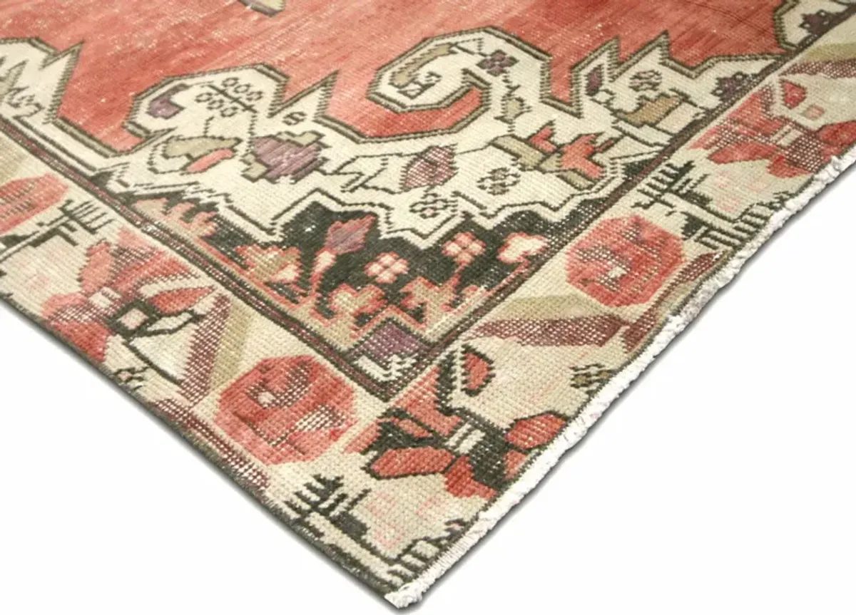 1960s Turkish Oushak Rug - 4'3"x6'10" - Nalbandian - Red - Red