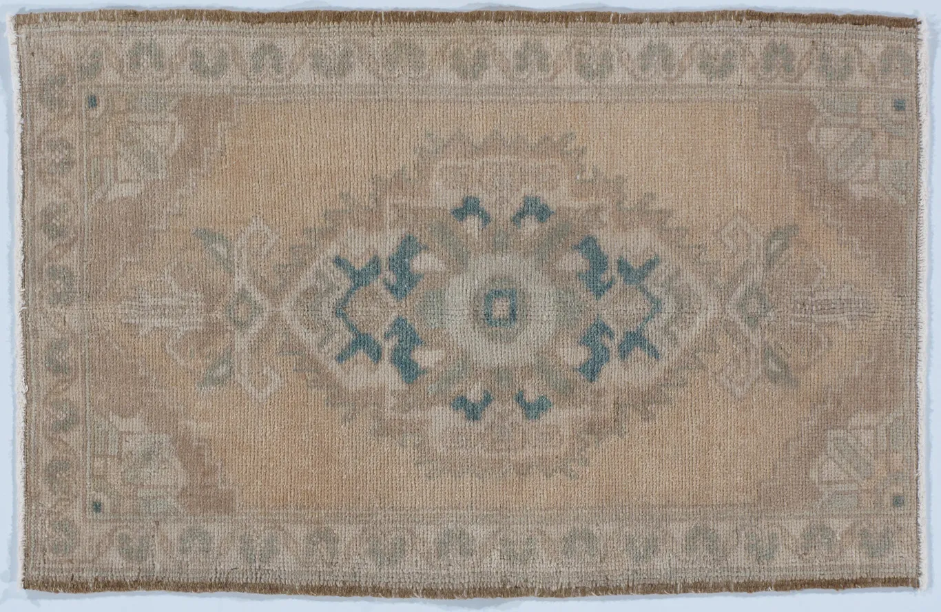 Turkish Yastik Area Rug 1'10 X 2'11 - Beige - Beige