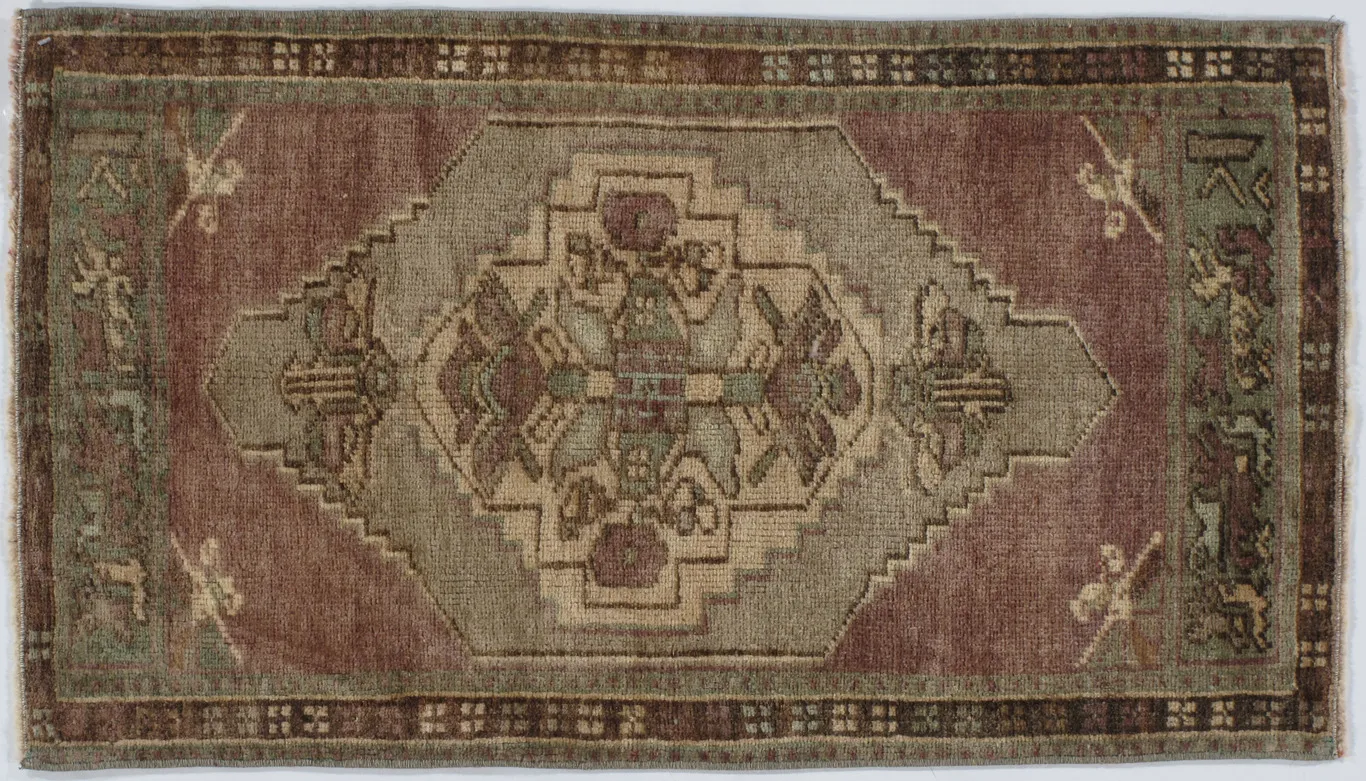 Turkish Yastik Area Rug 1'9 X 3' - Brown - Brown