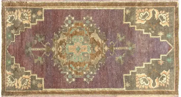 1960sTurkish Oushak Yastic - 1'7"x2'10" - Nalbandian - Purple