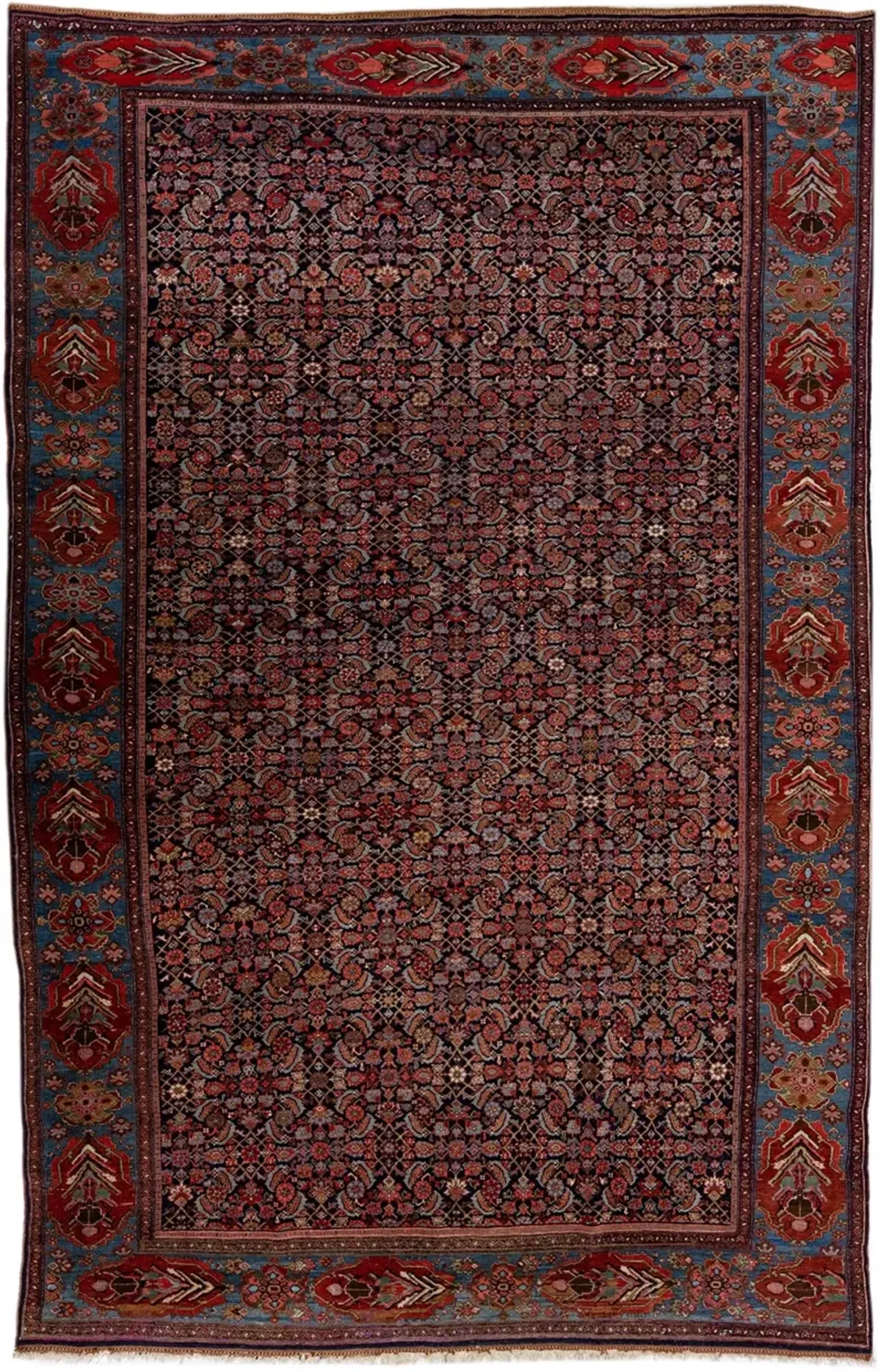 Antique Persian Bidjar Rug 9' x 13'8" - Apadana - Red - Red