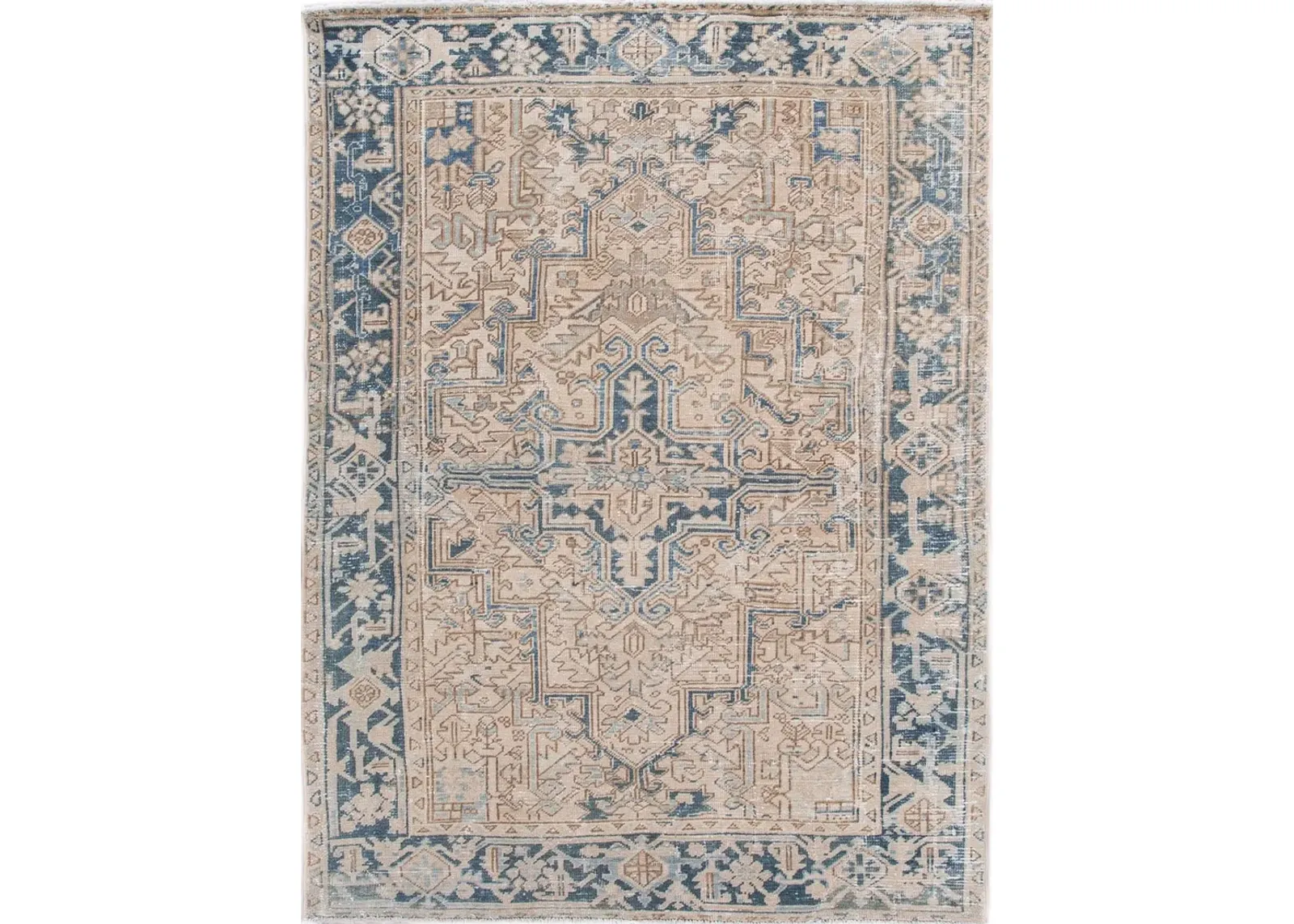 Antique Heriz Rug 6'3" x 8'4" - Apadana - Blue - Blue