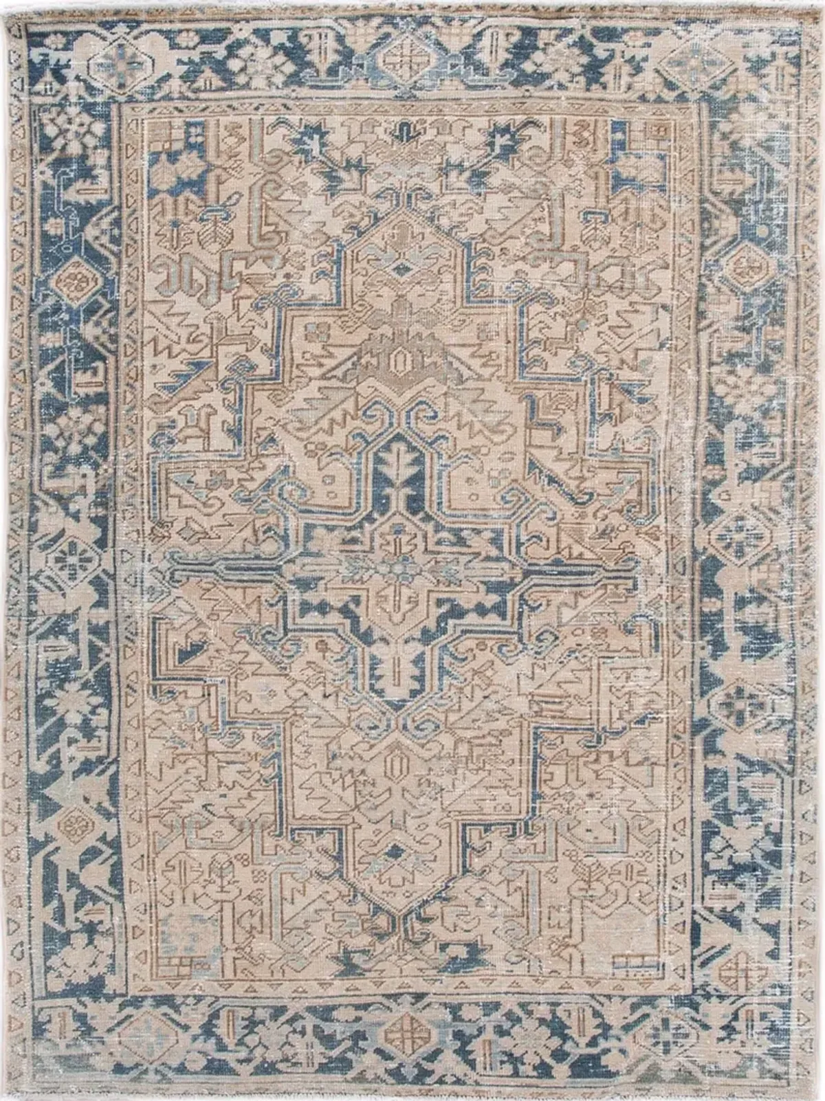 Antique Heriz Rug 6'3" x 8'4" - Apadana - Blue - Blue