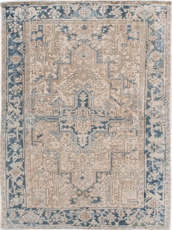 Antique Heriz Rug 6'3" x 8'4" - Apadana - Blue - Blue