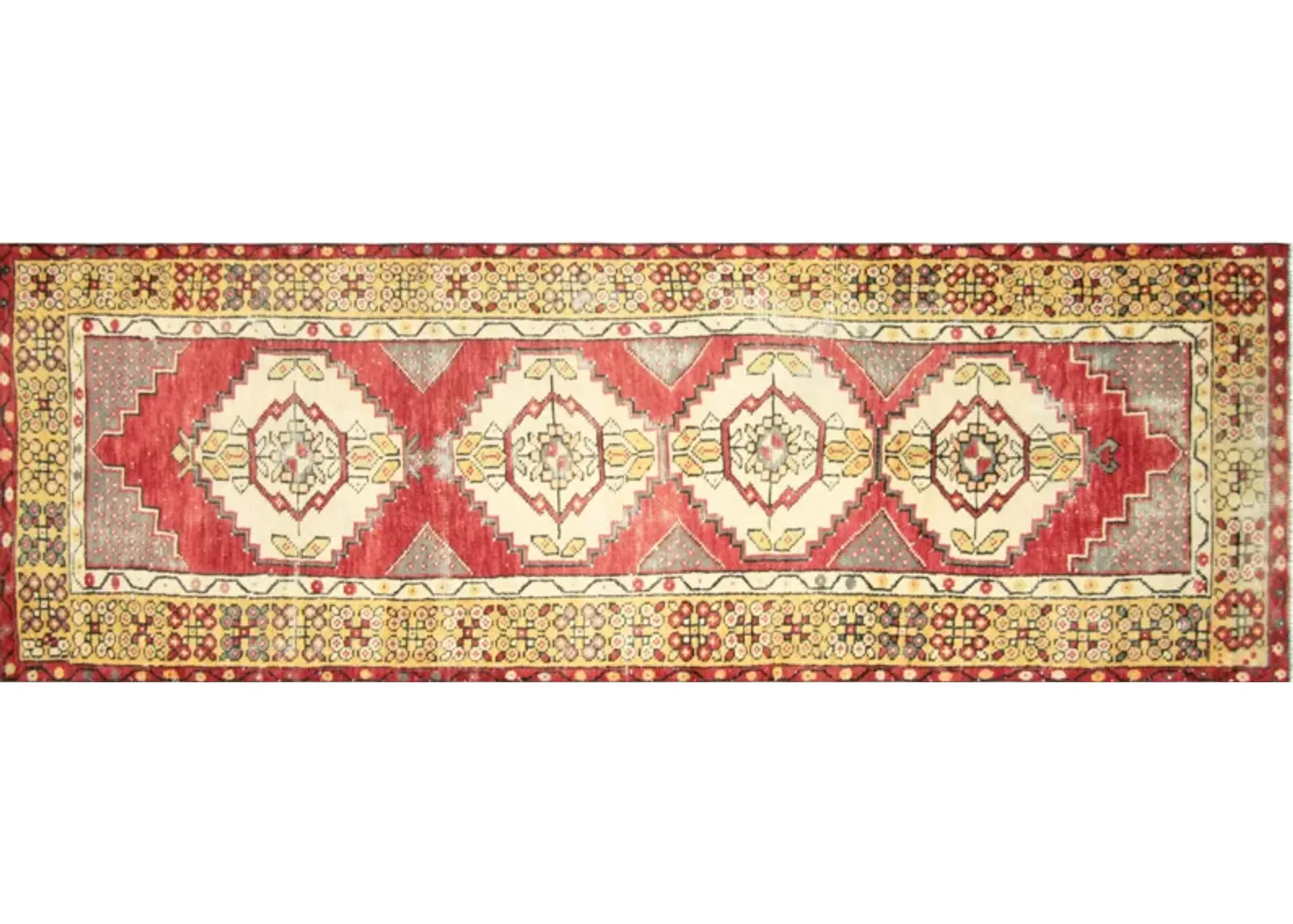 1960Turkish Oushak Runner - 2'10"x9'7" - Nalbandian - Orange