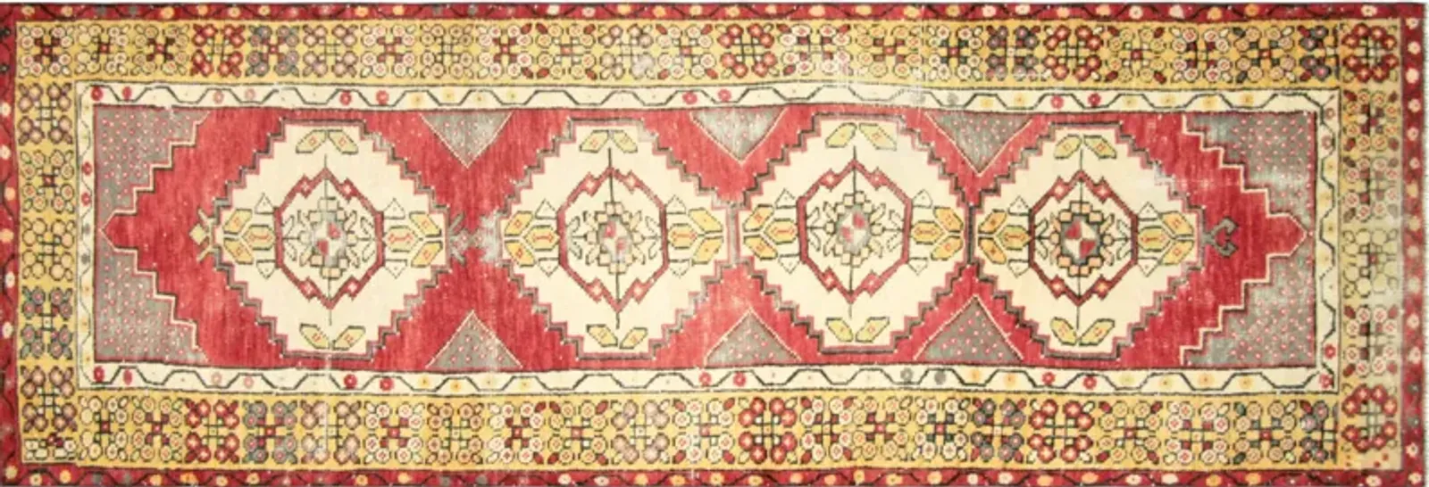 1960Turkish Oushak Runner - 2'10"x9'7" - Nalbandian - Orange