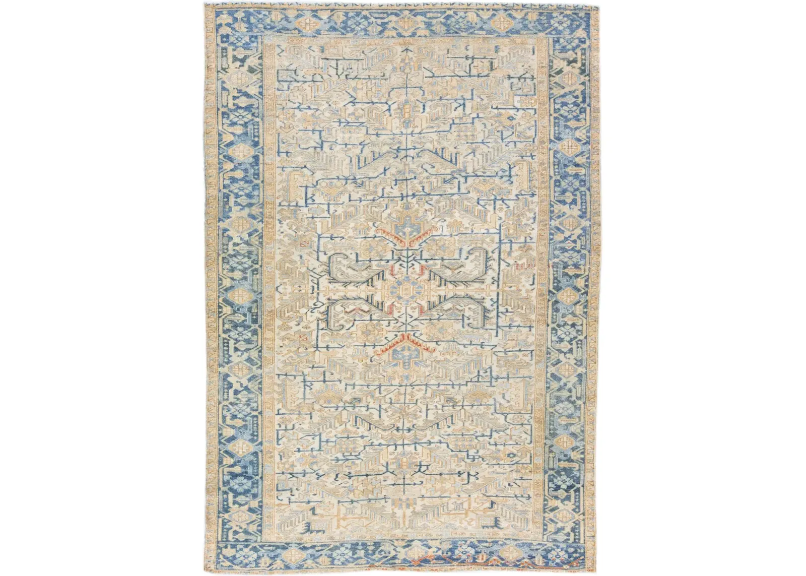 Antique Persian Heriz Rug - Apadana - Blue - Blue