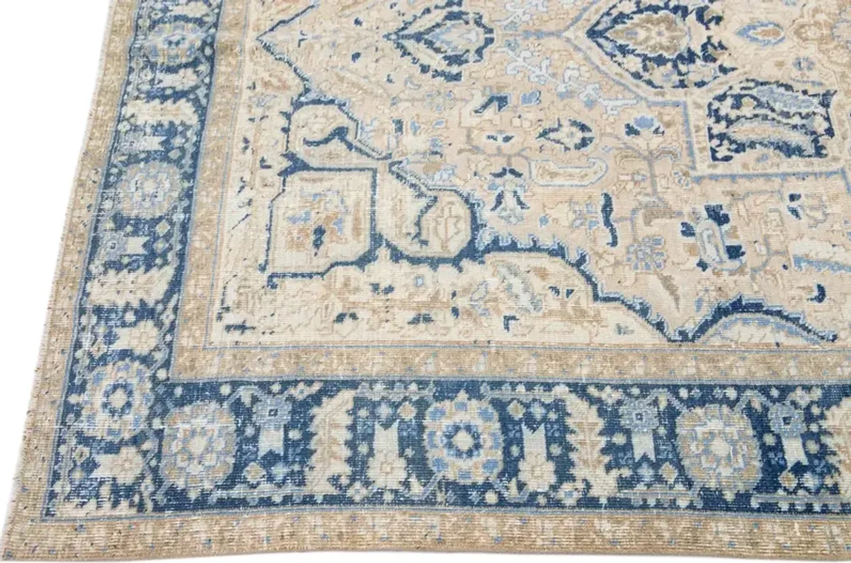 Antique Persian Heriz Rug - Apadana - Blue - Blue