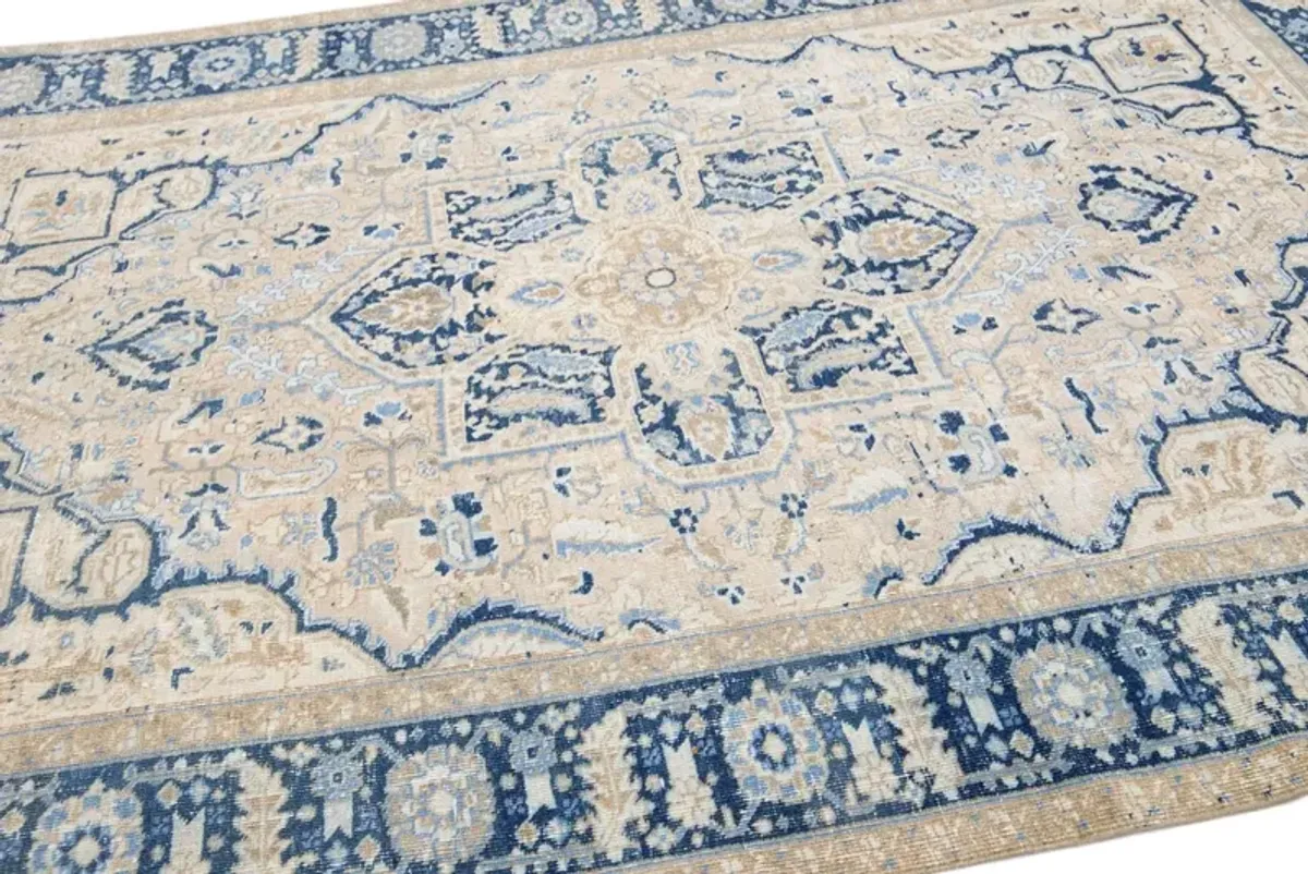 Antique Persian Heriz Rug - Apadana - Blue - Blue