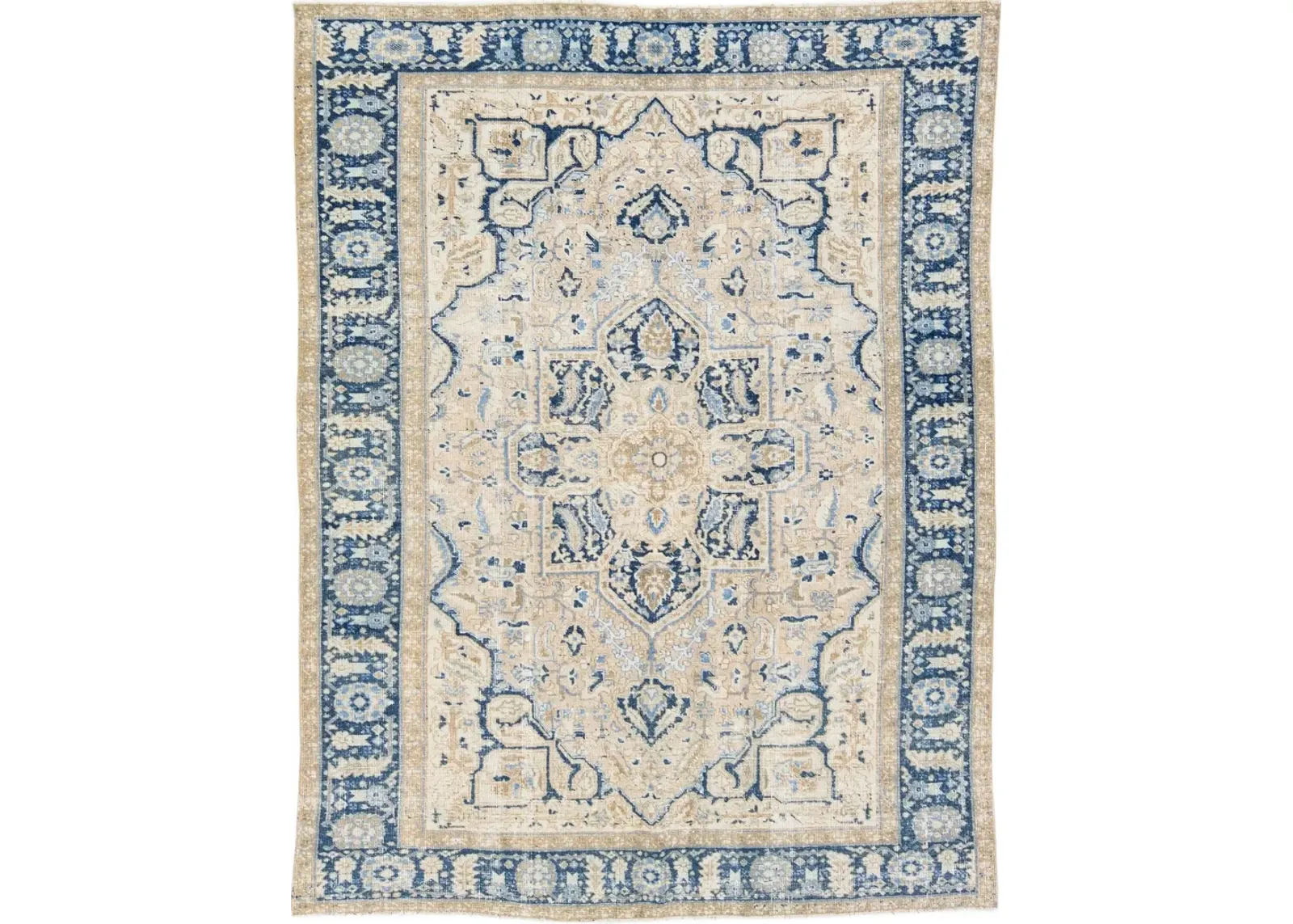 Antique Persian Heriz Rug - Apadana - Blue - Blue