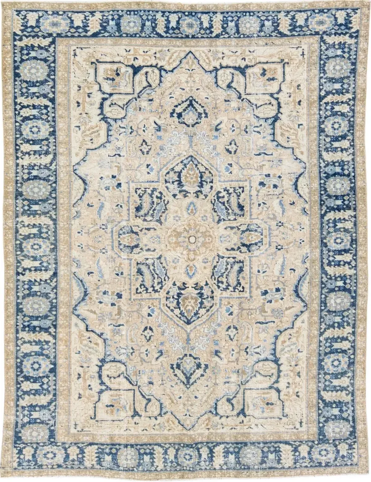 Antique Persian Heriz Rug - Apadana - Blue - Blue