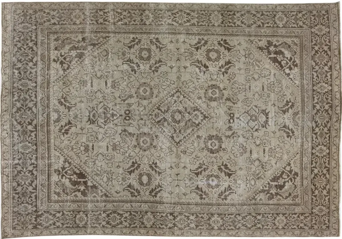 Antique Persian Mahal Rug 8'6" x 12'4" - Apadana - Brown - Brown