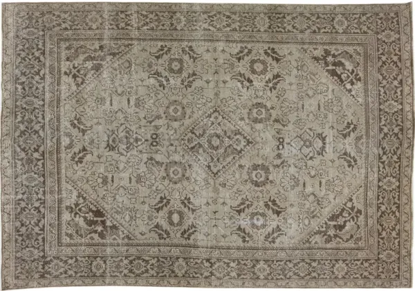 Antique Persian Mahal Rug 8'6" x 12'4" - Apadana - Brown - Brown