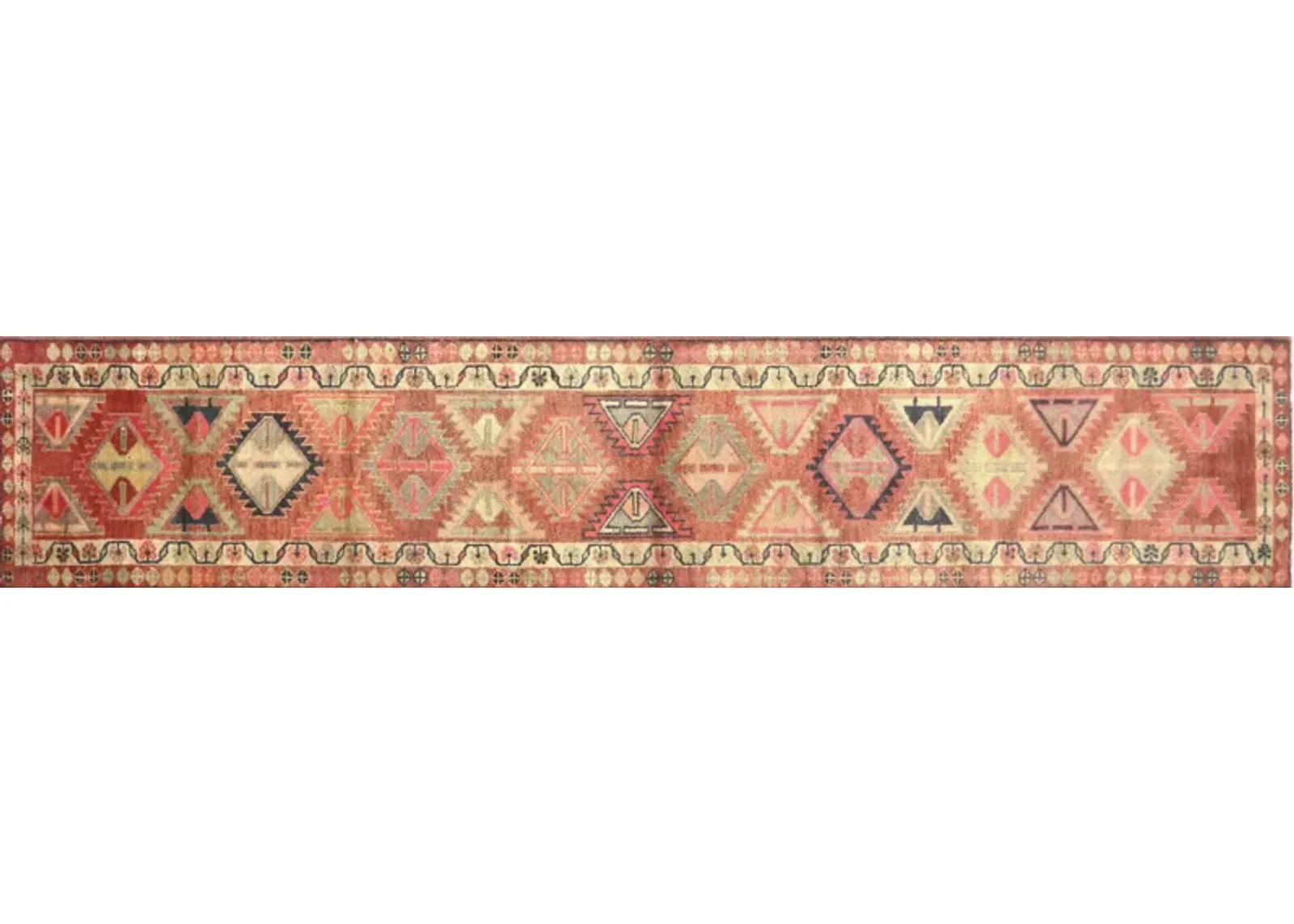 1960s Turkish Oushak Runner - 2'7"x13' - Nalbandian - Orange