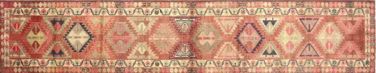 1960s Turkish Oushak Runner - 2'7"x13' - Nalbandian - Orange