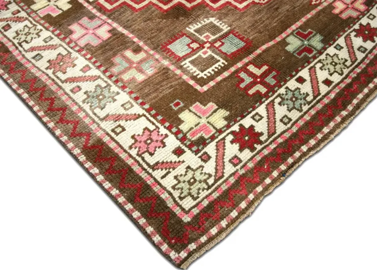 1960s Turkish Oushak Rug - 4'8"x9'5" - Nalbandian - Red - Red