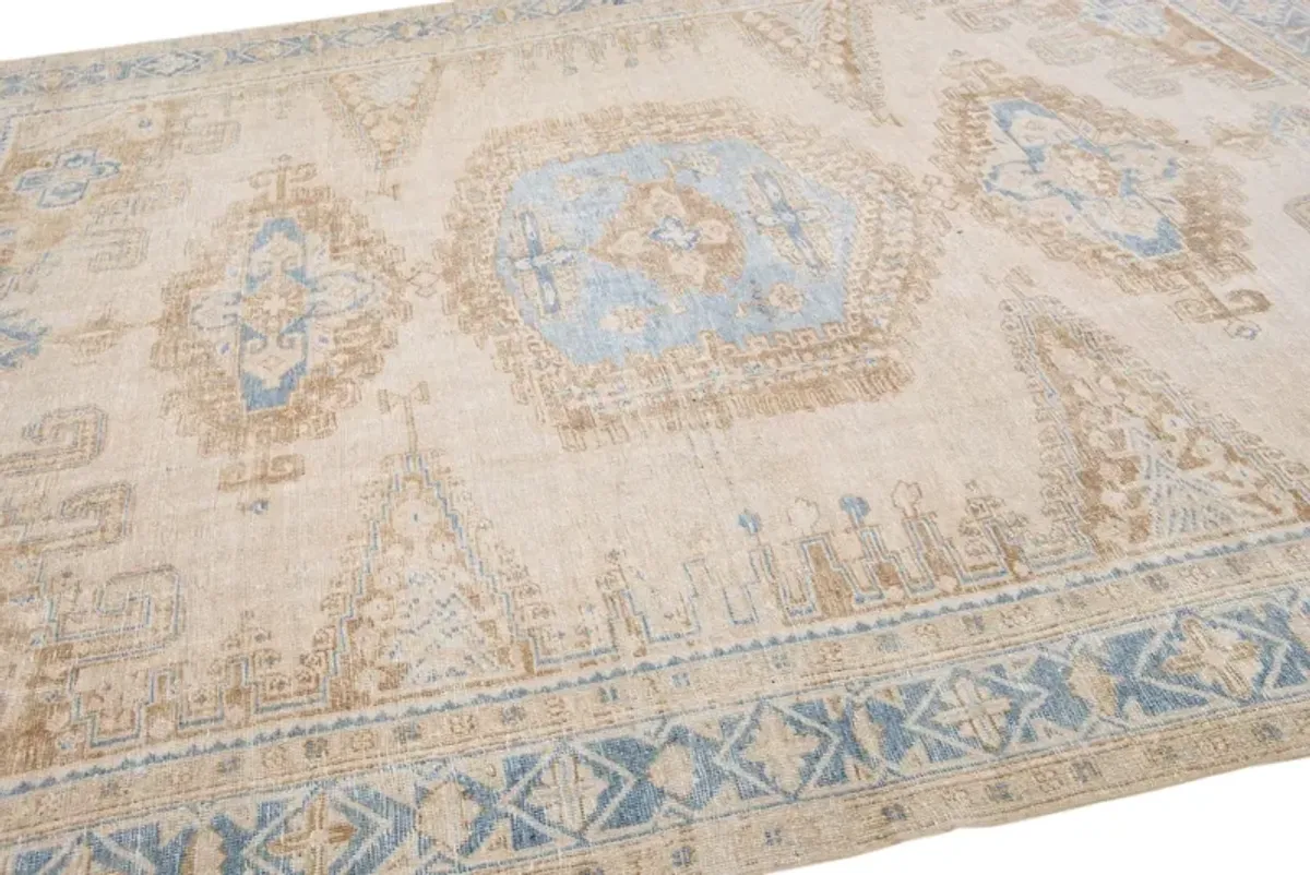 Antique Persian Mahal Rug 9'1" x 11'8" - Apadana - Blue - Blue