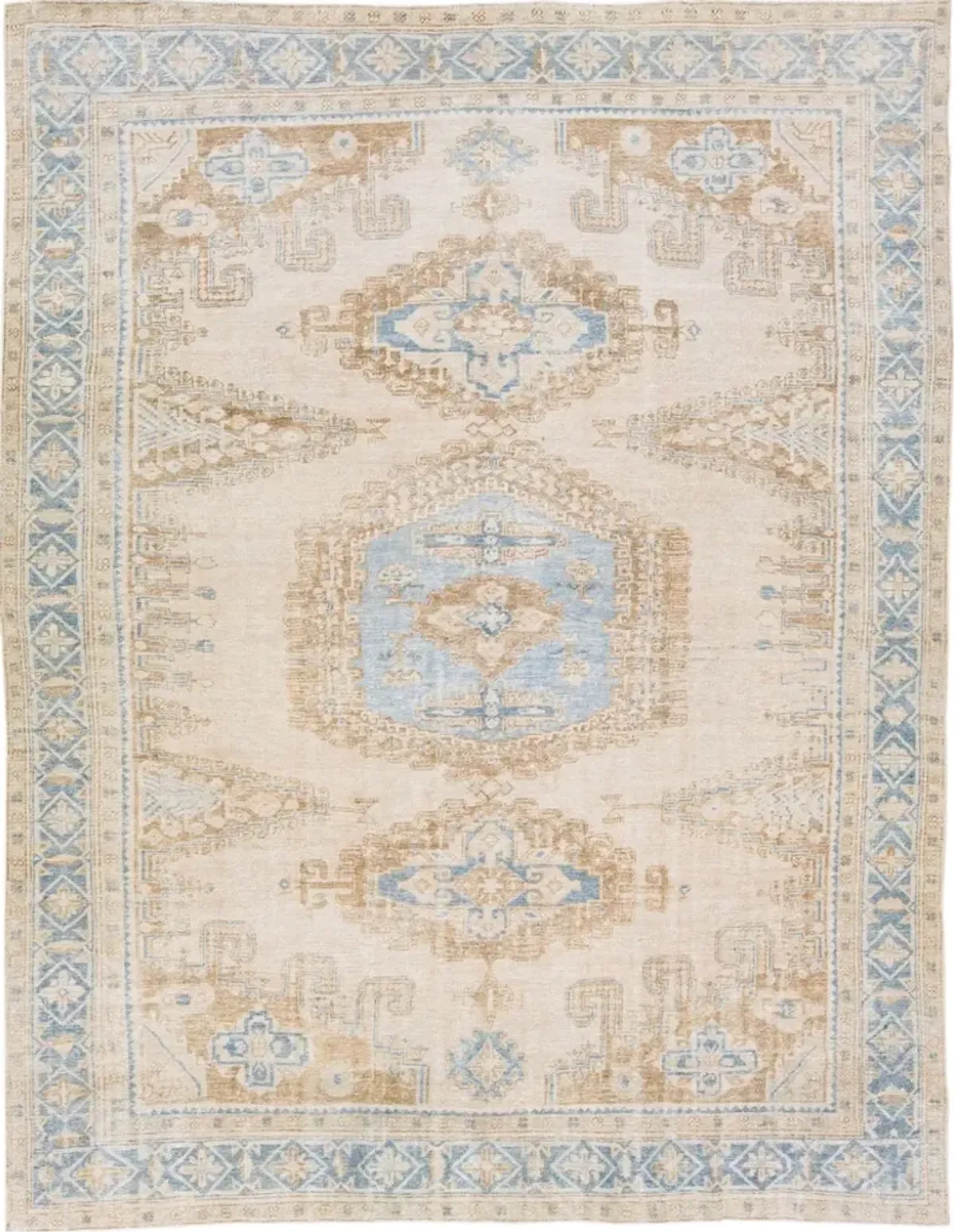 Antique Persian Mahal Rug 9'1" x 11'8" - Apadana - Blue - Blue