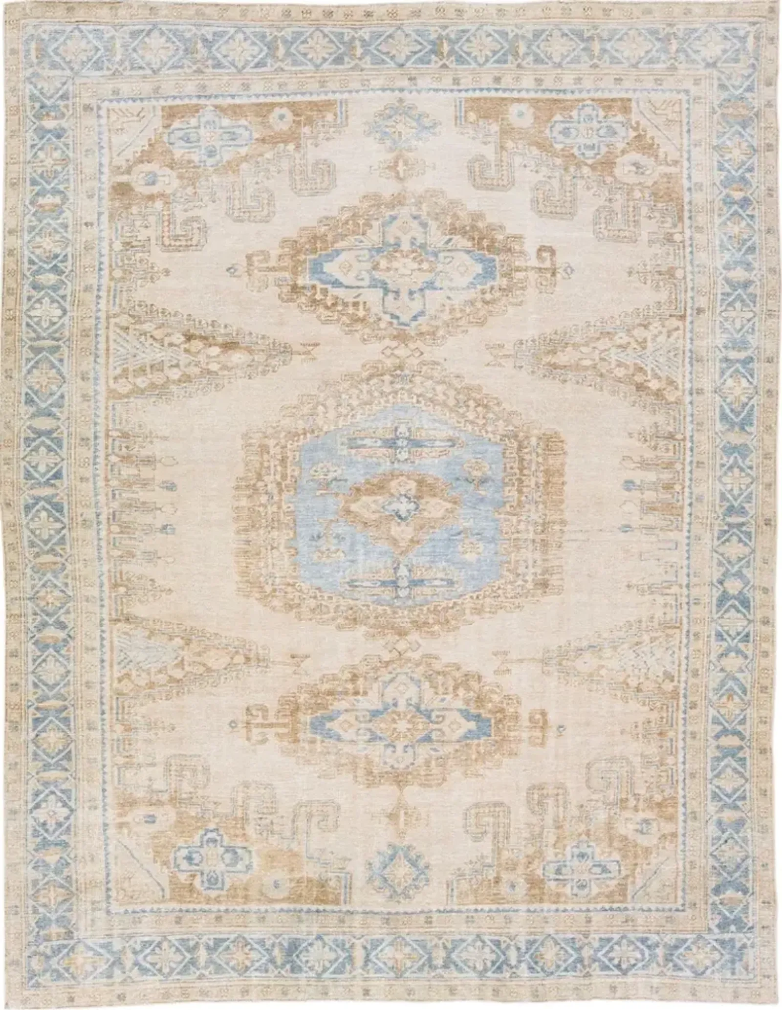 Antique Persian Mahal Rug 9'1" x 11'8" - Apadana - Blue - Blue