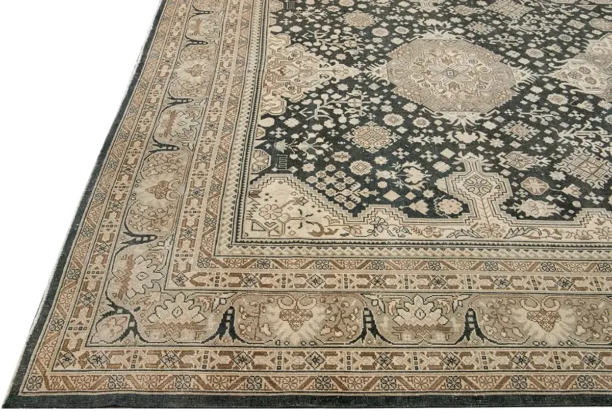 Antique Persian Tabriz Rug - Apadana - Gray - Gray