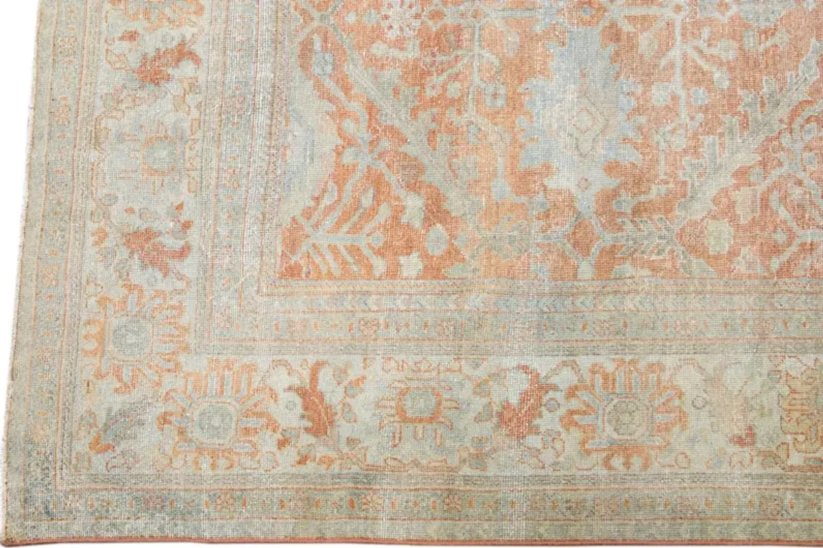 Persian Sultanabad Rug 9' x 12'8" - Apadana - Orange - Orange