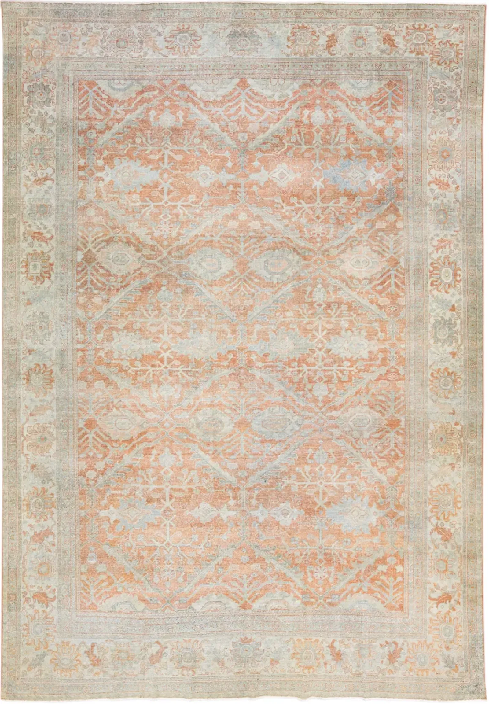 Persian Sultanabad Rug 9' x 12'8" - Apadana - Orange - Orange