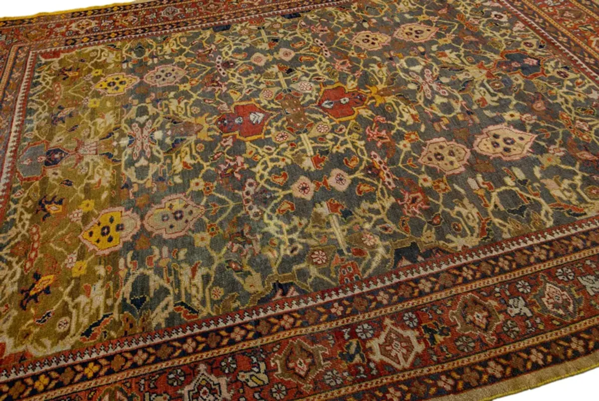 Antique Persian Sultanabad Rug - Apadana - Gray - Gray