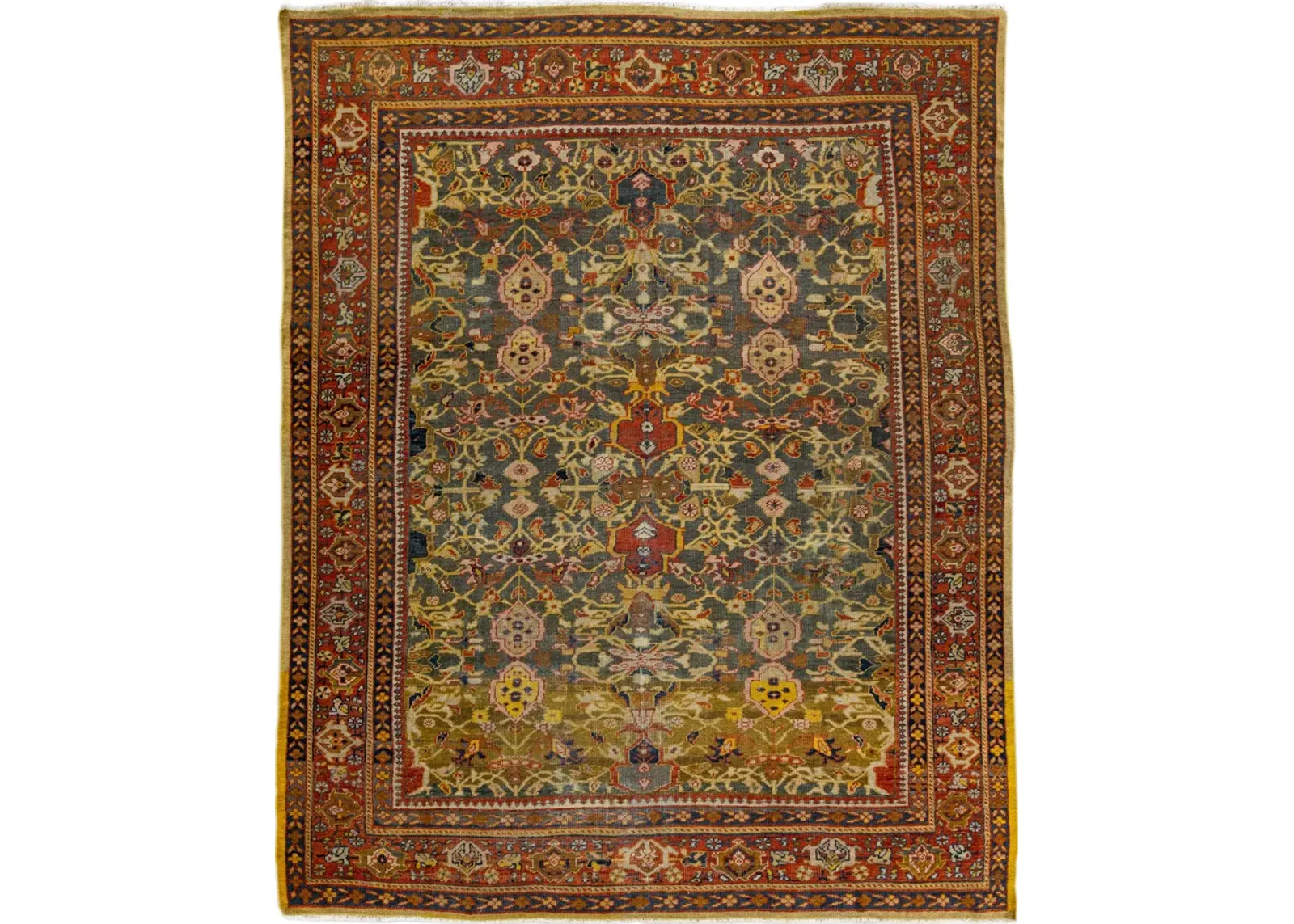 Antique Persian Sultanabad Rug - Apadana - Gray - Gray