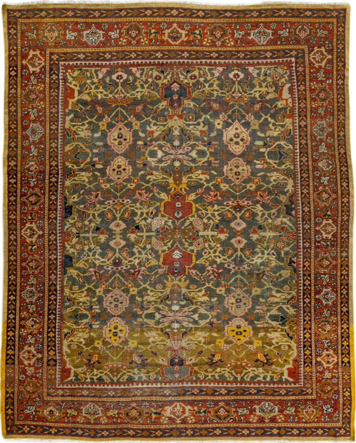 Antique Persian Sultanabad Rug - Apadana - Gray - Gray