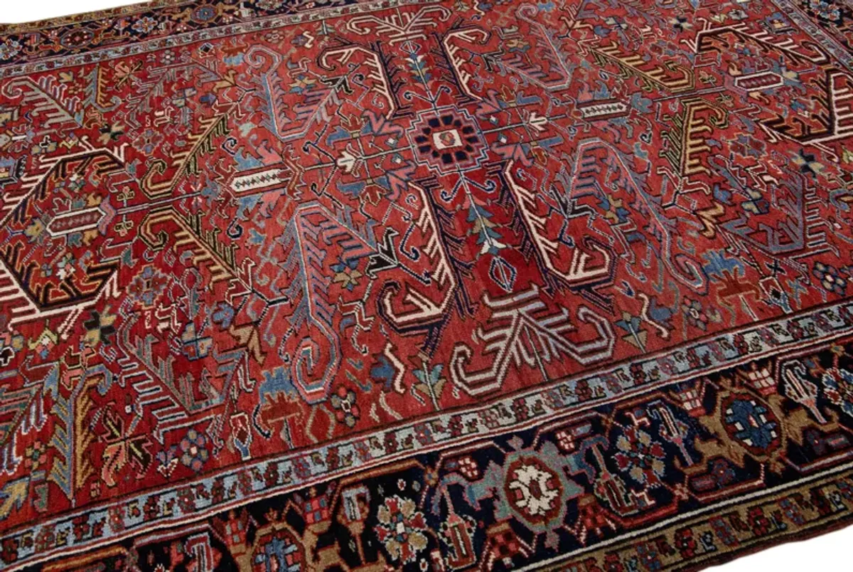 Antique Persian Heriz Rug - Apadana - Red - Red