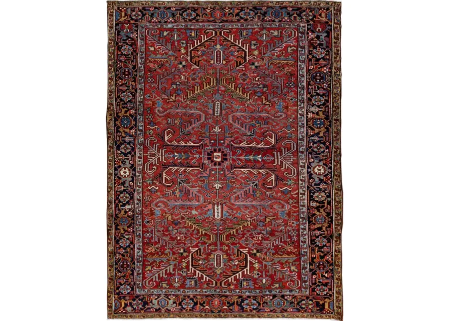 Antique Persian Heriz Rug - Apadana - Red - Red